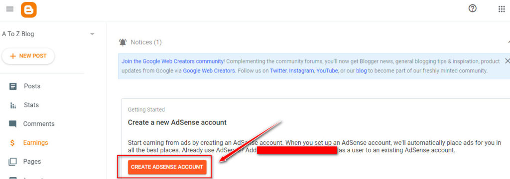 How To Apply For Adsense For Blogger Blog - create adsense account